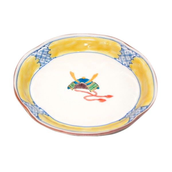 九谷焼　手描き　和洋食器　かぶと文木瓜皿