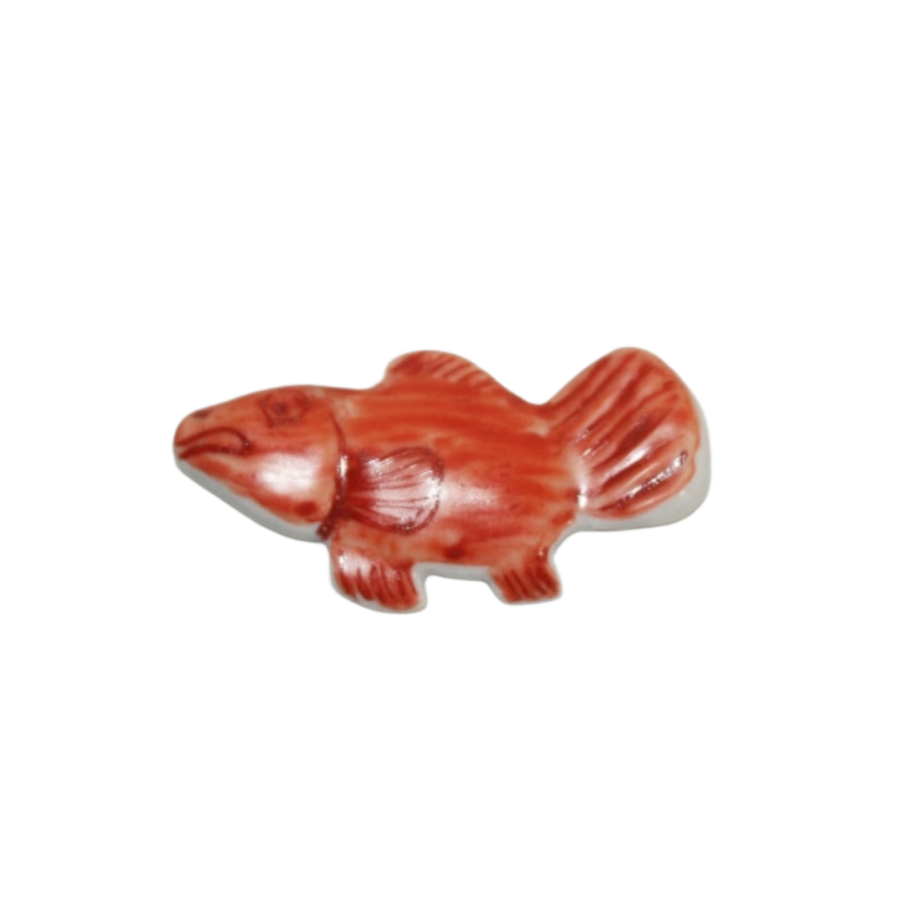 九谷焼　手描き　赤絵魚形箸置